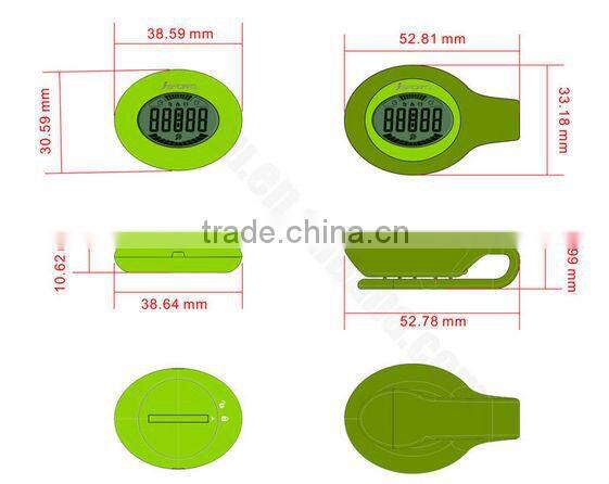 Bluetooth smart wearing or clip multi-functional slim design wrist pedometer