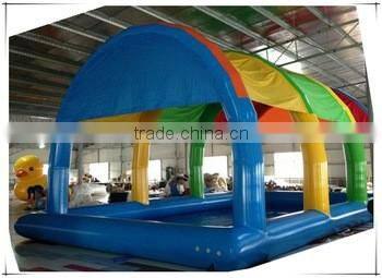 Rigid giant PVC inflatable pool dome, inflatable swim pool with sunshade for kids and adult
