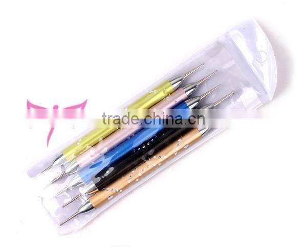Easam metallic 5pcs nail art high quality dotting tools,nail art dotting tools and brushes