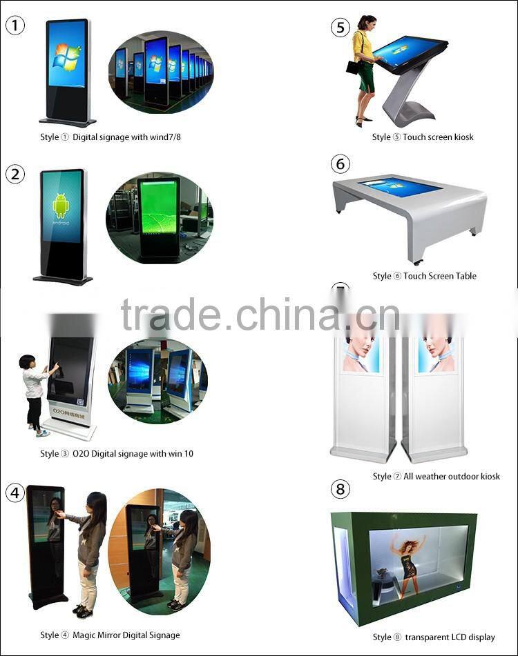 CAD042 Phone design 42 Inch Interactive LCD Touch Screen Digital Signage with wifi/wlan/win7 system
