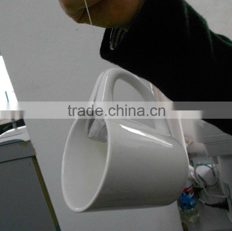 10/12OZ ceramic special design tea bag holding porcelain cup ceramic creative mug