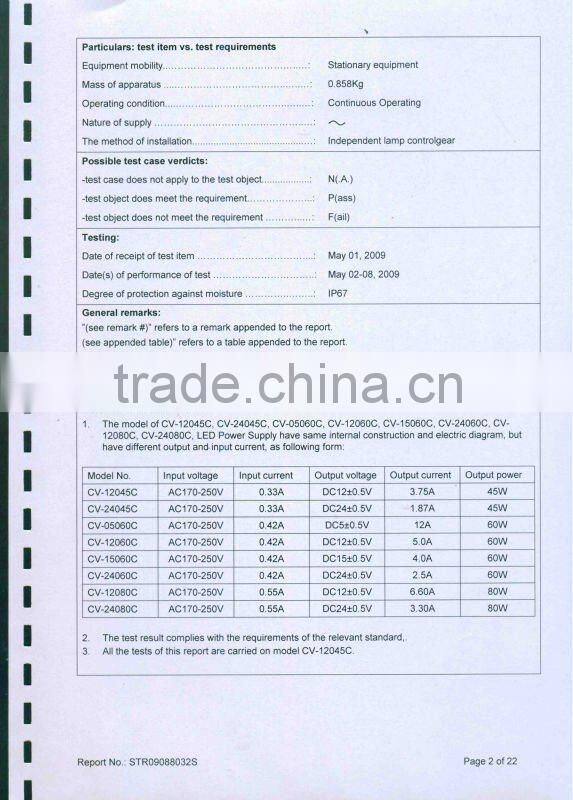 led driver constant voltage 12V 60W IP67 design