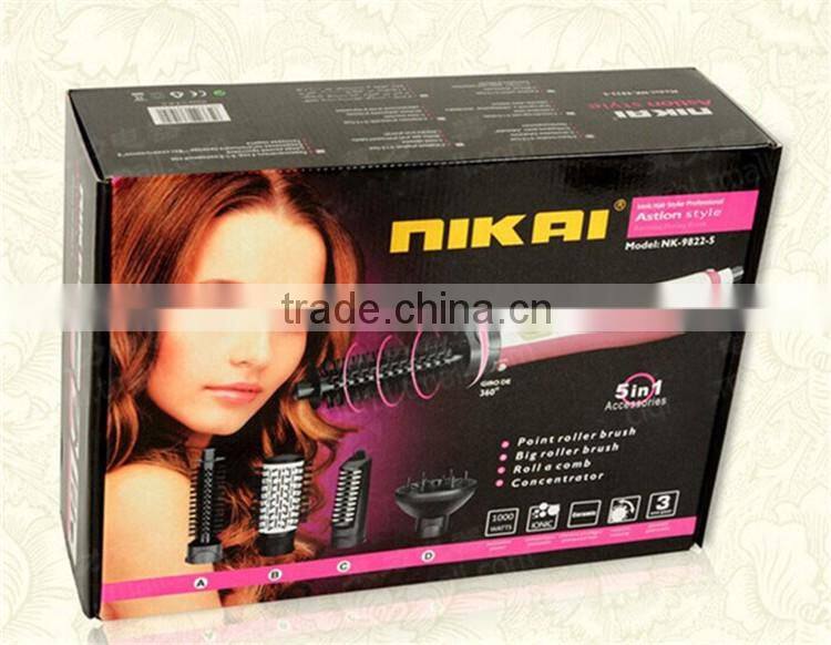 NIKAI newest professional hair brush hair dryer rotating hair styler