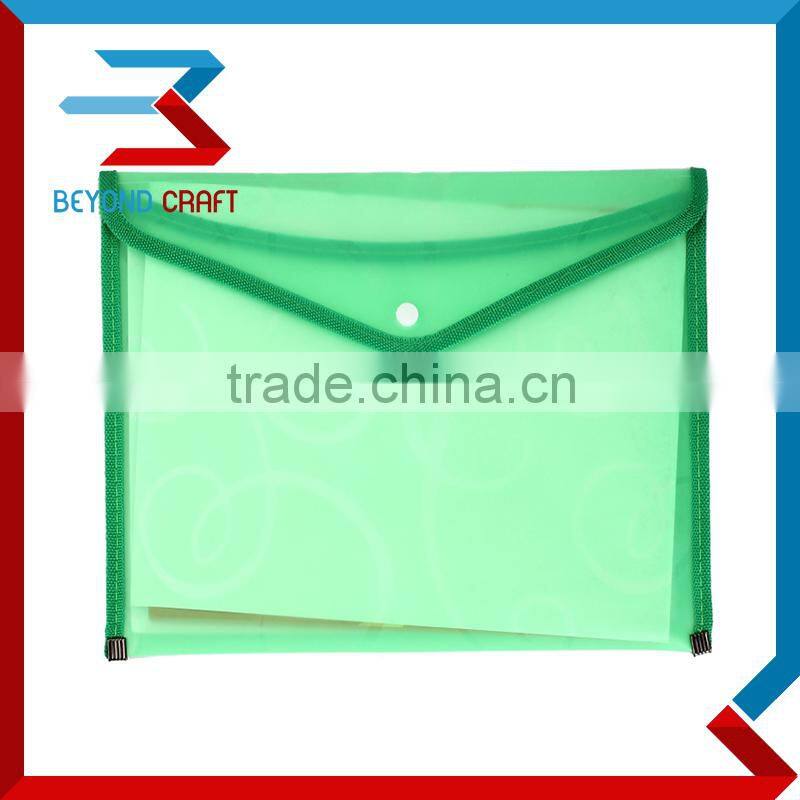 A4 A5 size clear poly PP zipper lock cloth bags with buttons lock