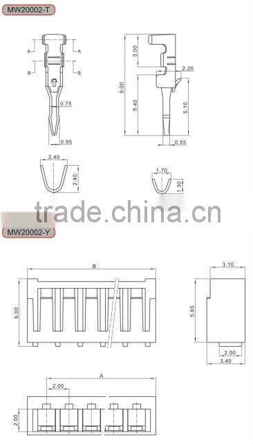 SAN 2.0mm pitch bar connector