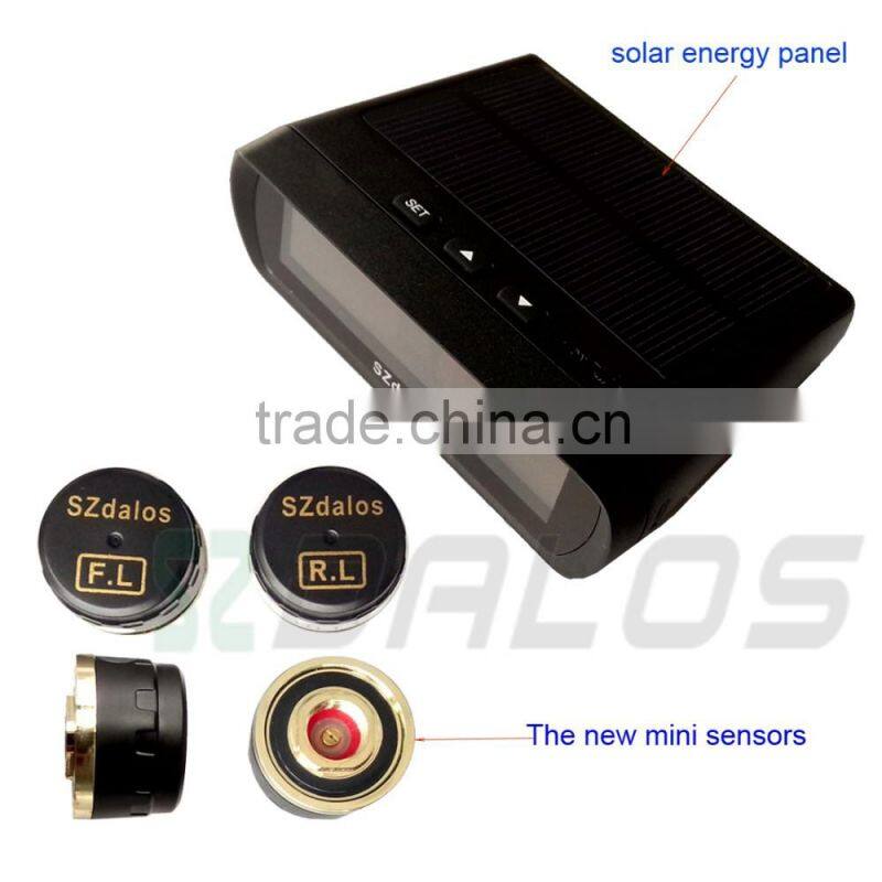 4 Sensors Wireless Solar Charge TPMS Tire Tyre Pressure Monitoring LCD Display