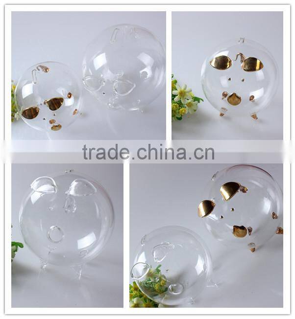 Best selling China factory wholesale high quality handmade new fashion coin counter clear glass piggy bank
