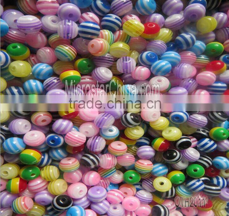 20mm stripe resin plastic beads for necklace jewelry making