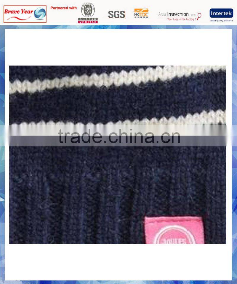 navy and white women striped knit hat/knitting pattern striped hat/stripe hat