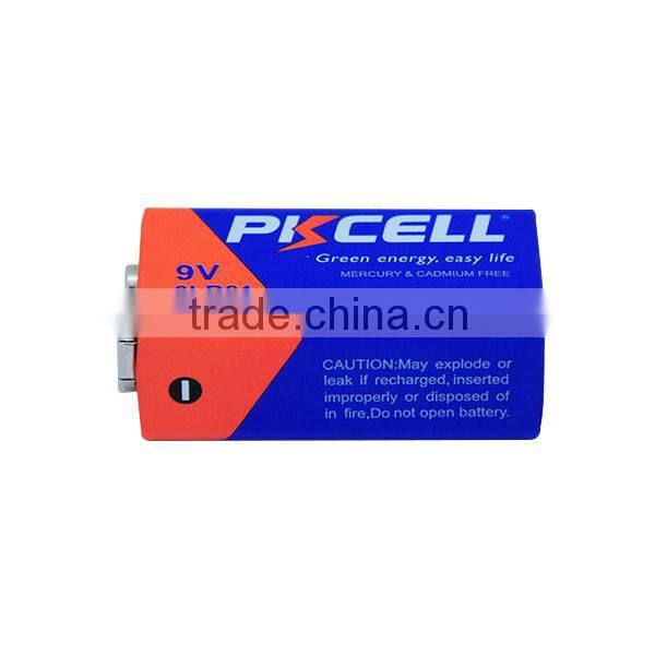 6LR61 9v 1.5v dry battery mercury cadmium free pvc/ Alu jacket