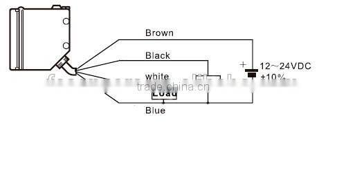 F&C small square NPN PNP retro-reflective photoelectric sensor with reflector
