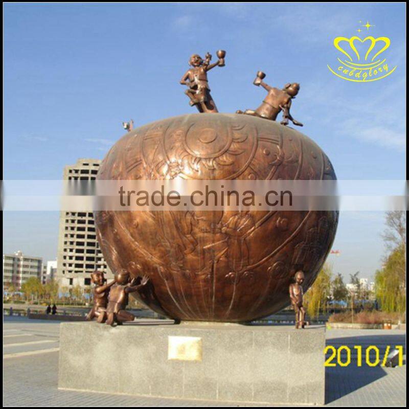 Cast copper hollow ball sculpture City Campus Square sculpture garden