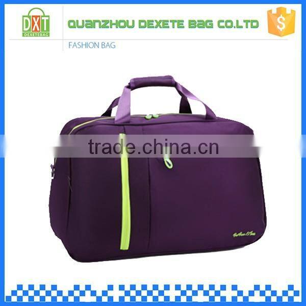 Women purple canvas pictures of travel bag with two front pockets