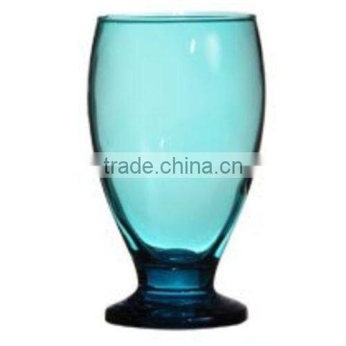 Translucent Turquoise Blue Green 10 oz Colored Short Stem Wine Goblet