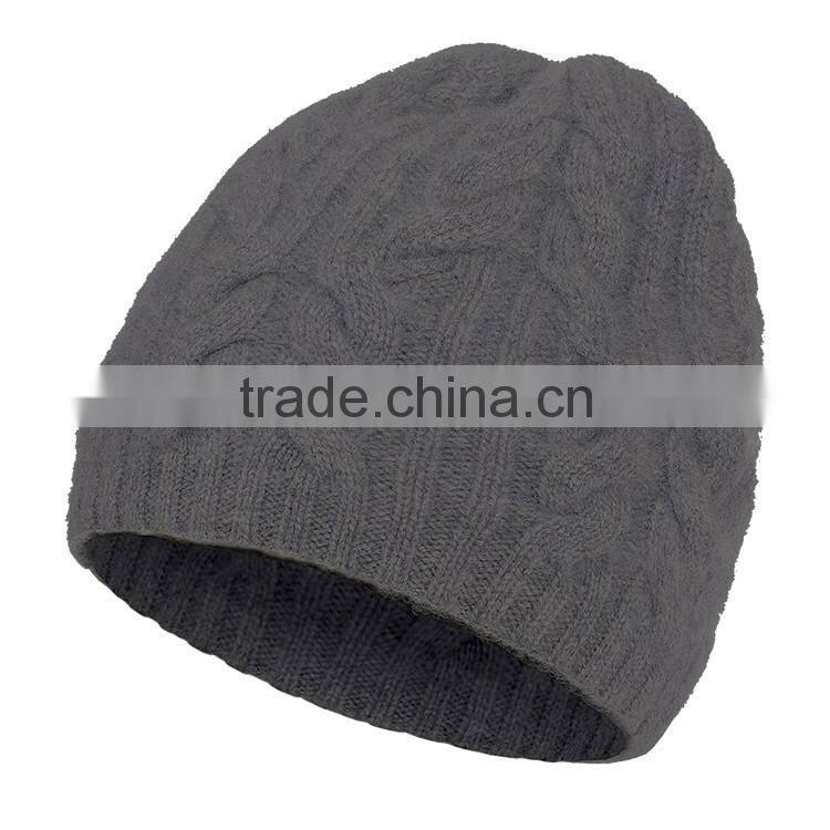 2016 Hot Selling 100% Acrylic knitted Cuff Beanies winter slouchy beanie hat