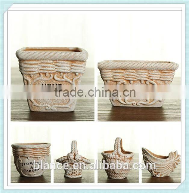 trophy shape terracotta flower pot with trophy design