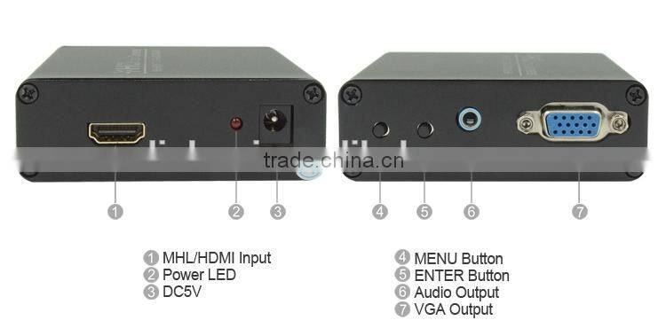 LM-HV01 Digital to Analog 1080p HDMI to VGA Converter supports MHL 2.0&DVI 1.0