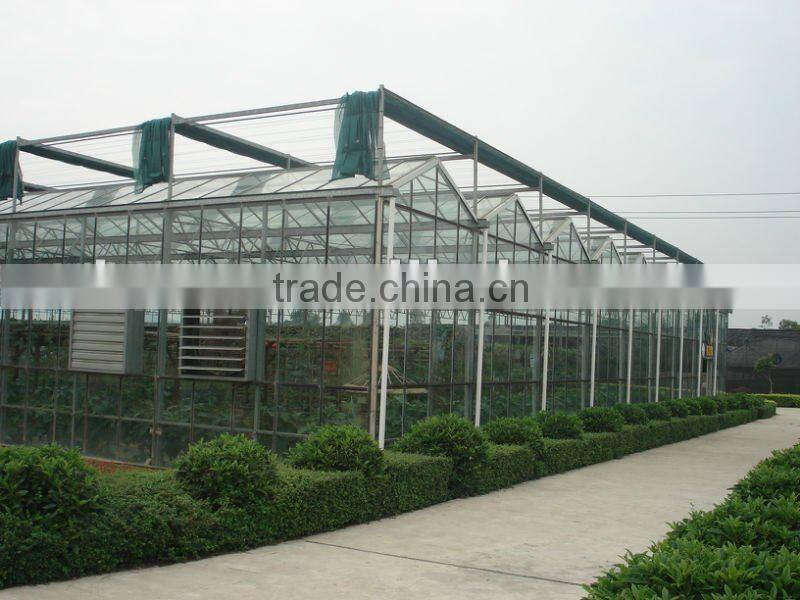 network type kyws 9.6m glass greenhouse