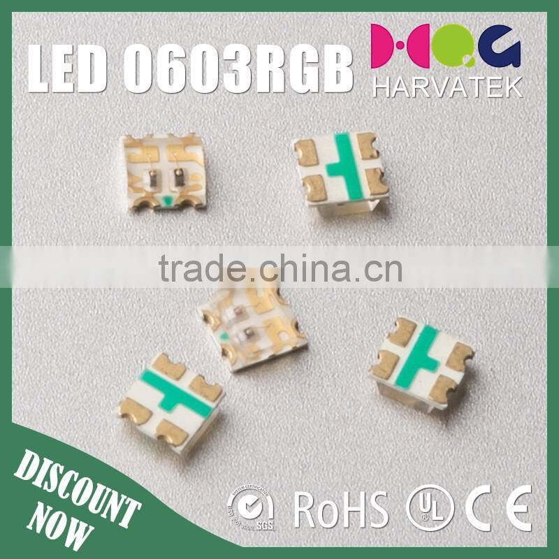 High quality 1.6x1.5x0.55mm sanan chip 25mA 0603 bi-color red blue led