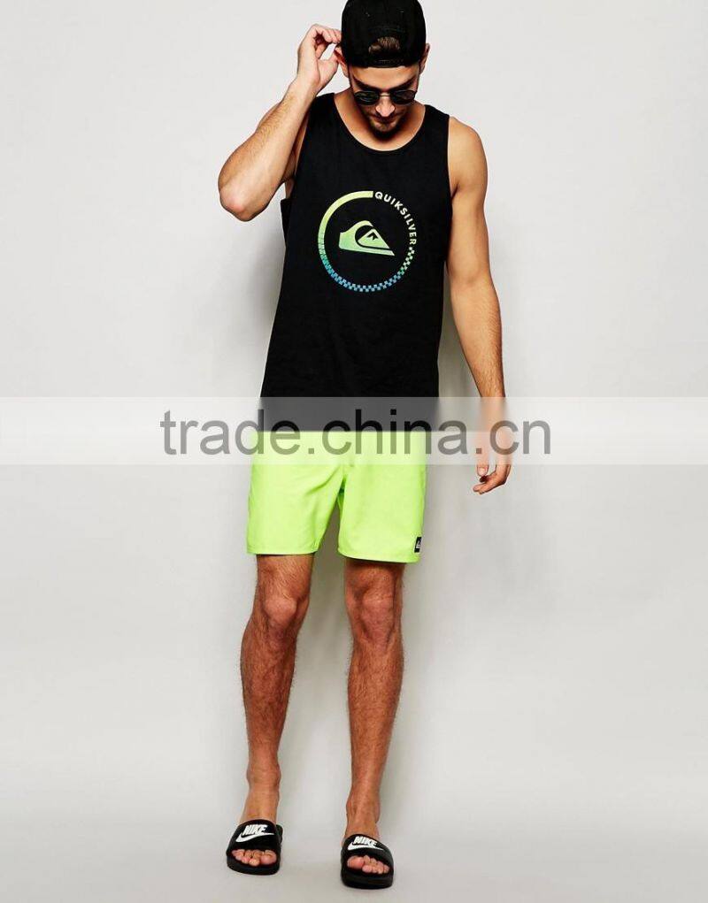 Daijun OEM new design dri fit man black printing gym tank top
