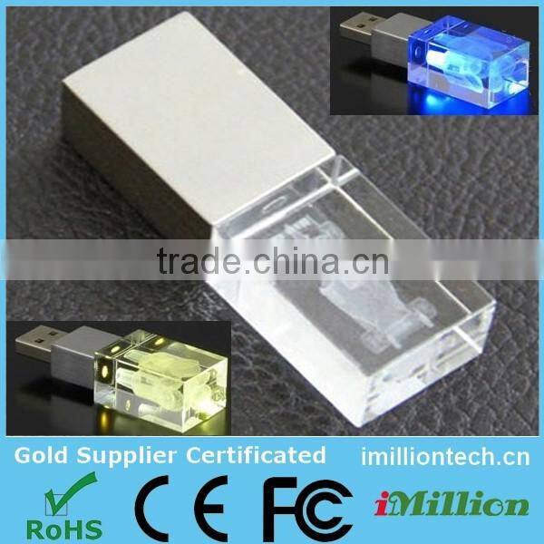 customized service crystal 8gb pendrive with gift box