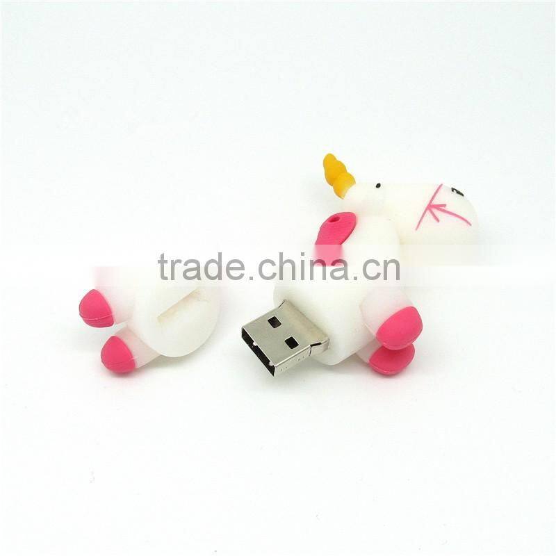 Cartoon white Unicorn pendrive minion usb flash drive real capacity cute horse pen drive 4g 8g 16g 32G flash memory U disk