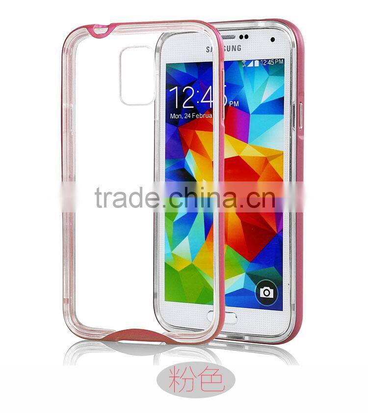 Soft tpu armor cover for samsung galaxy s5 transparent tpu pc frame case cover