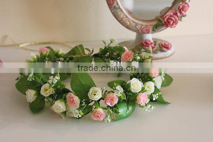 Artificial Rose Flower Head Wreath Garland For Wedding Prom Party And Christmas Decoration