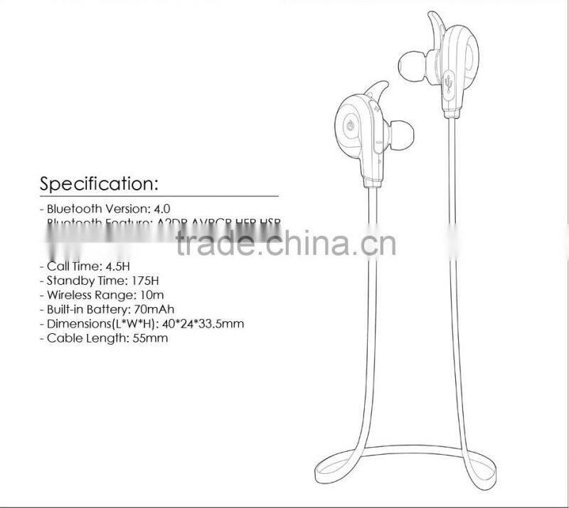 Super Bass In-ear Sweatproof Stereo Noise Reduction Bluetooth Earbuds