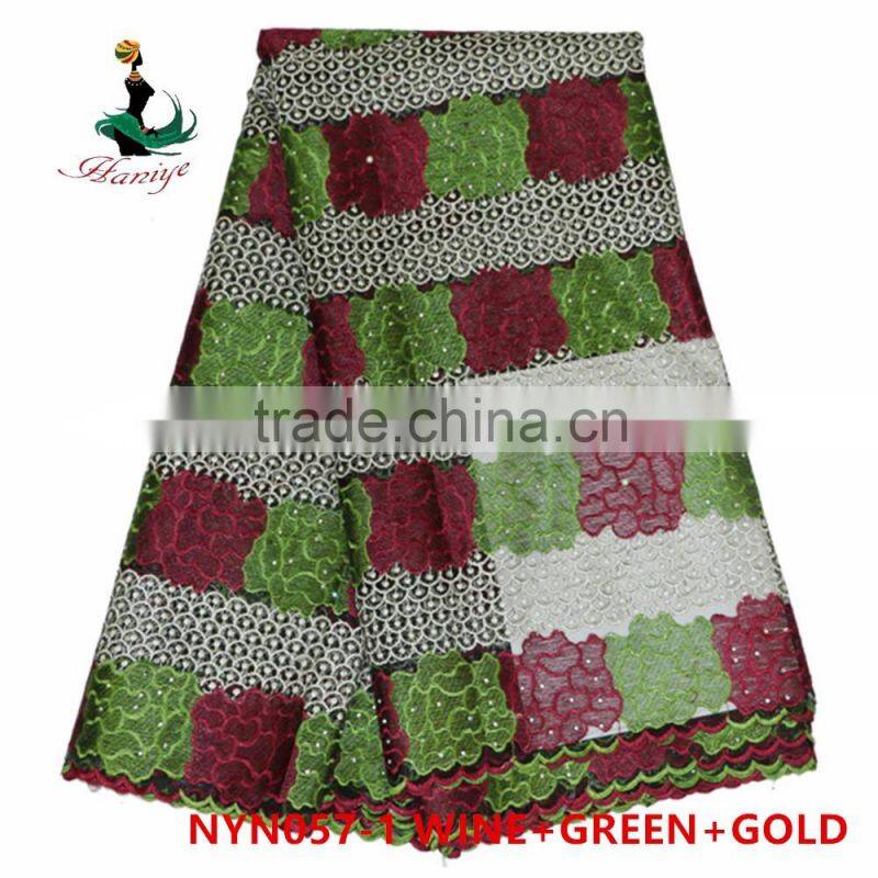 2016 Haniye High quality fashion african tulle lace fabric/tulle lace french net lace/NYN57