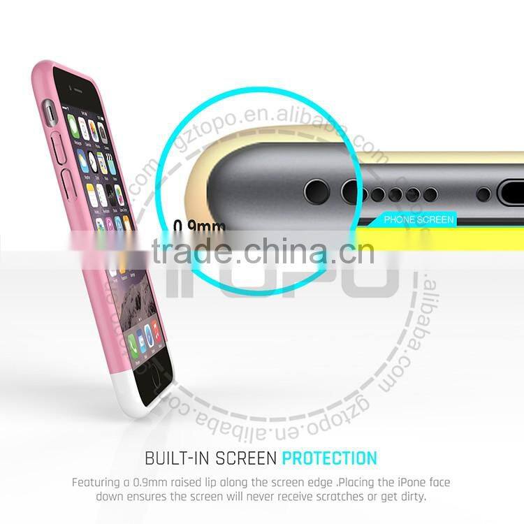 High Quality shell shockproof PC Bumper Frame cell phone dual color back cover skin case for iphone 6 6s plus