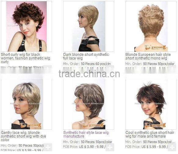 Blonde afro wig, fake short hair wigs for ladies
