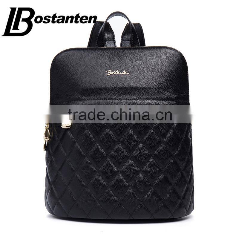 cowhide genuine leather travel backpack women mini backpack bag laptop