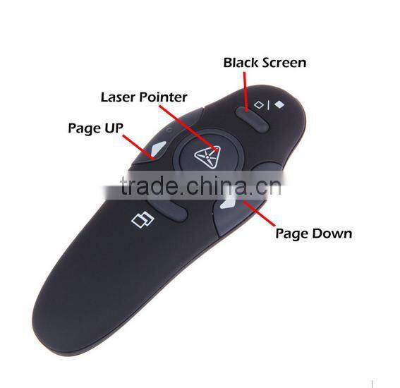 2.4GHz USB 1.1/2.0 Wireless Presenter RF Pointer Pen Remote Control PowerPoint PPT Presentation Mouse Black New
