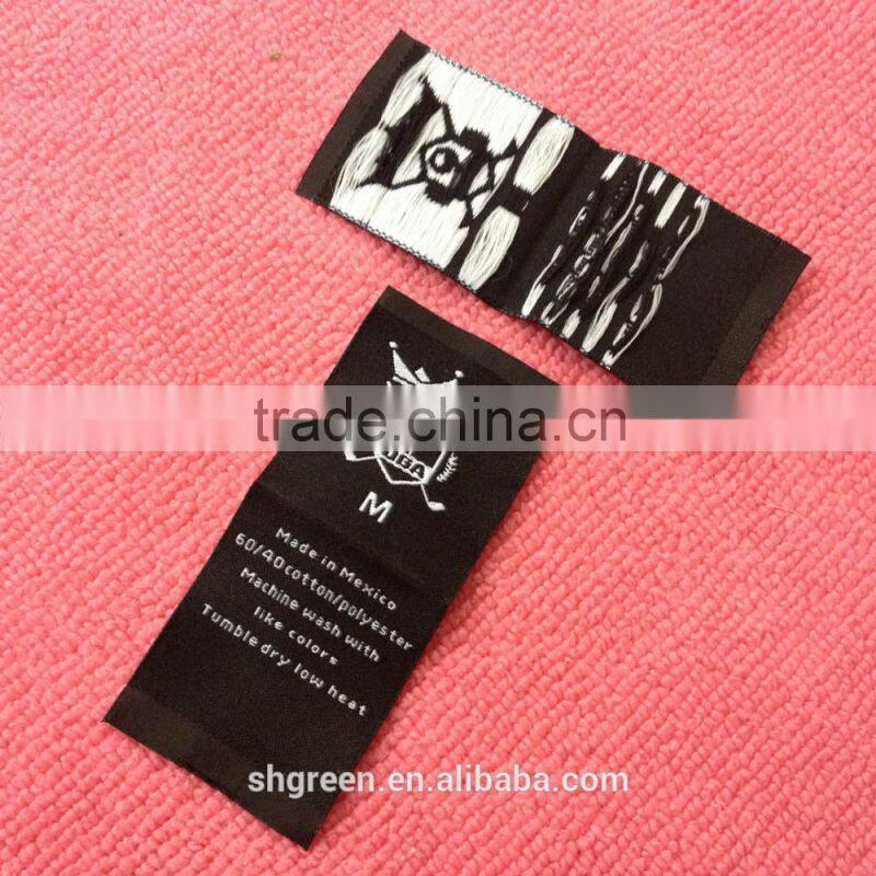 Wood spindle satin weaving label