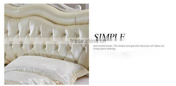 French style top grade bed solid wood bed for bedroom furniture C19#