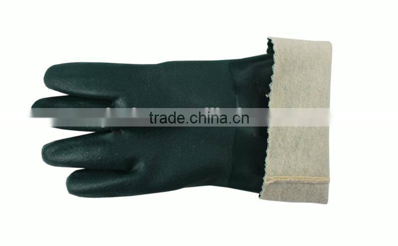 Cheap price fleece lined PVC coated winter hand work gloves