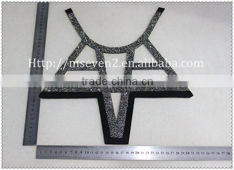 New fashion design big hot fix rhinestone collar, women beaded collar