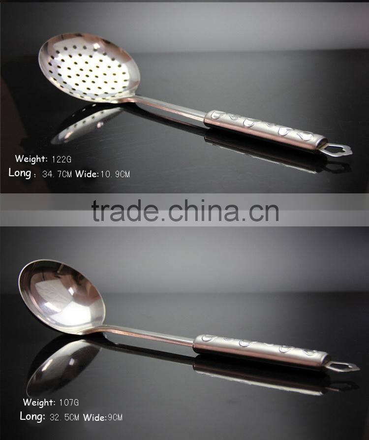 Modern stainless steel kitchen utensils set/ cook hot sell stainless Love handle kitchen ware 7pcs kitchenware set S01