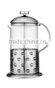 New design glass coffee and tea maker with ss lids