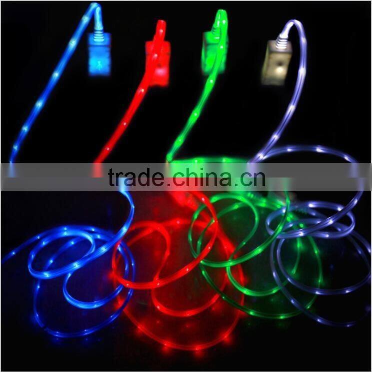 Visible LED Light Micro USB Charger Data Cable For HTC Samsung Galaxy S3 S4 Android Phones