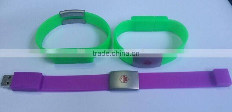 220*17mm pantone color silicone bracelet usb driver