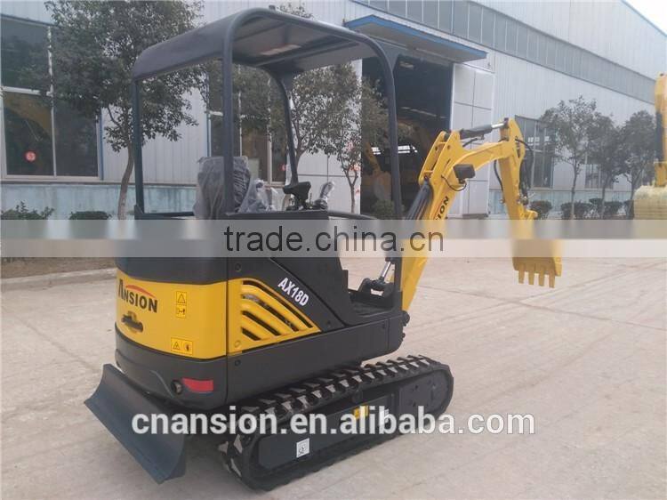 1.8TON 0.04m3 bucket with teeth hydraulic mini excavator machine
