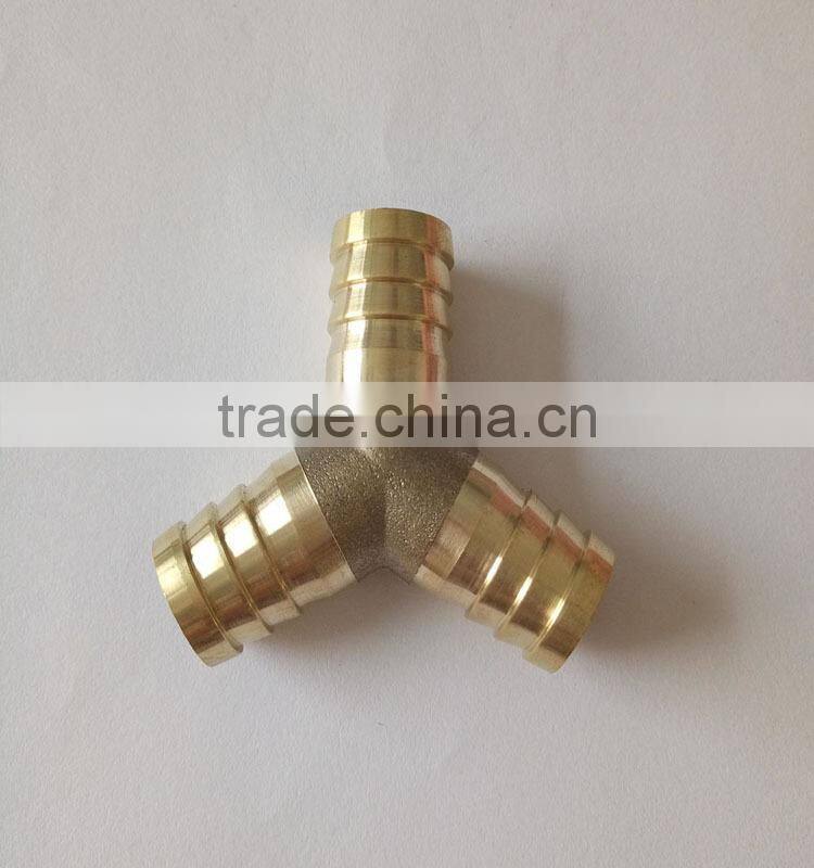 1/8''-3/4'' brass y type three-way hose barb adapter