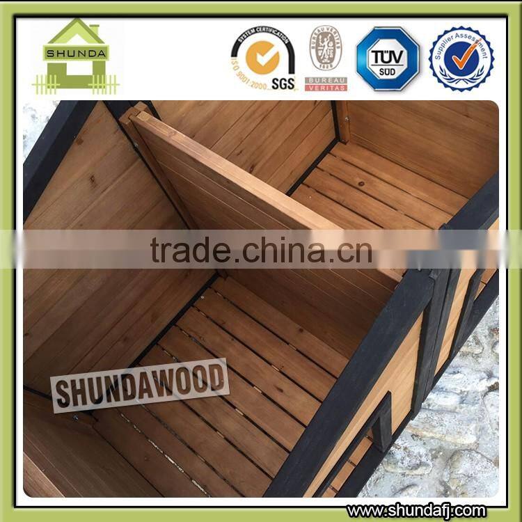 SDD12L twindoor garden decorative wooden dog house