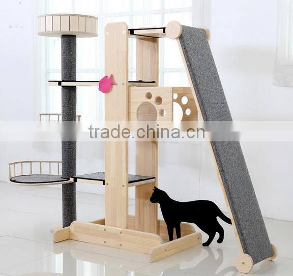 Luxury delux wooden cat tree tower for sale