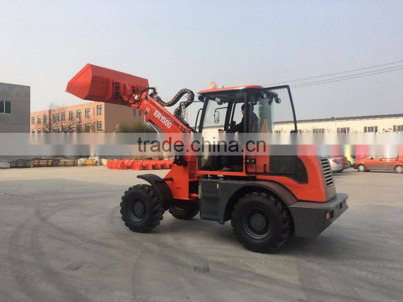 EVERUN new design telescopic arm mini wheel loader ER1500