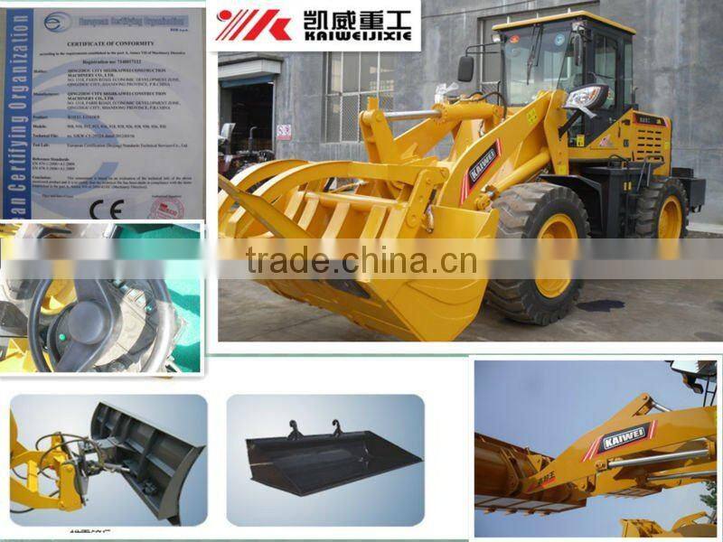 kaiwei 1.5-2 ton CE certification factories of wheel loader