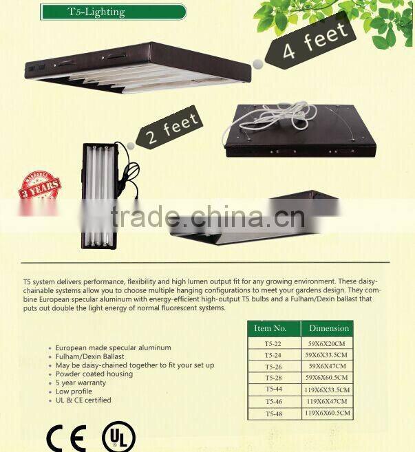 hydroponics T5 lighting system vertical / High Output T5 plant grow light UL