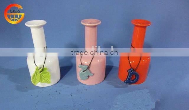 Hot selling Ceramic spring color shiny flower vase decoration